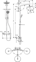 Душевая колонна Hansgrohe Croma 220 Showerpipe 27185000