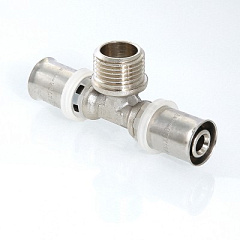 Тройник пресс с переходом на нар. р. VALTEC 16х1/2х16, VTm.233.N.160416