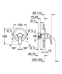 Встраиваемый смеситель Grohe Euroeco 32742000