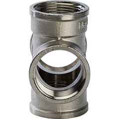 Крестовина Stout внутренняя резьба, никелированная латунь, 1 1/4