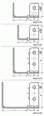 Уголок Walraven BIS Strut 90гр. (BUP), длинный/длинный (110 х 110 мм), 4 отверстия (без монтажных гаек)