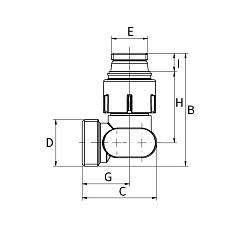 Узел нижнего подключения Flamco E1/50 угловой, G 1/2 НР x G 3/4 НР