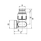 Узел нижнего подключения Flamco E1/50 угловой, G 1/2 НР x G 3/4 НР