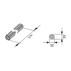 Профиль монтажный WALLBOX алюминиевый в штангах 3м