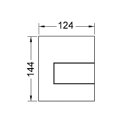 Панель смыва писсуара TECE TECEsquare с картриджем, нержавеющая сталь (сатин)