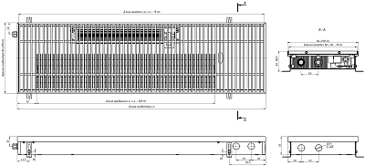 Внутрипольный конвектор с вентилятором Eva KB.65.258.2250