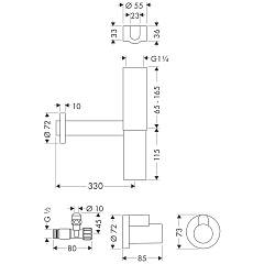 Сифон с угловым вентилем Hansgrohe Flowstar 52120000