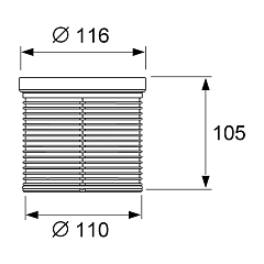 Удлинитель TECE TECEdrainpoint S без фланца