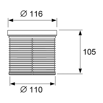 Удлинитель TECE TECEdrainpoint S без фланца