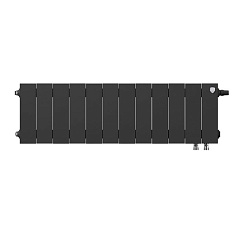 Биметаллический секционный радиатор отопления Royal Thermo PianoForte Noir Sable 200 / 12 секций нижнее правое подключение