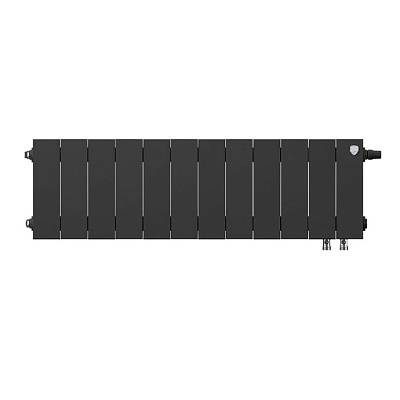 Биметаллический секционный радиатор отопления Royal Thermo PianoForte Noir Sable 200 / 12 секций нижнее правое подключение