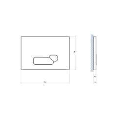 Кнопка смыва Cersanit ACTIS, стекло, черный глянцевый, универсальная