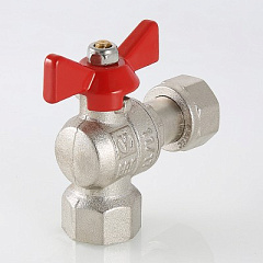 Кран шаровой VALTEC угловой с накидной гайкой и внутренней резьбой 1 х 1