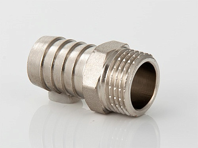 Штуцер для шланга VALTEC 1/2 х 14 мм VTr,650,N,0414 наружная резьба, никелированная латунь