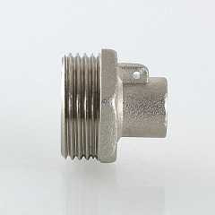 Переходник для подключения датчика температуры VALTEC M10 х 1/2 внутренняя-наружная резьба, никелированная латунь