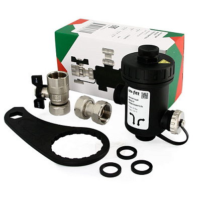 Фильтр-грязеуловитель UNI-FITT магнитный 3/4 для котла, пластик чёрный (215B3001)