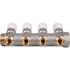 Коллектор Stout с регулировочными вентилями 1x1/2 с 4 отводами, SMB 6851 011204