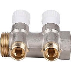 Коллектор Stout с регулировочными вентилями 1x1/2 с 2 отводами, SMB 6851 011202