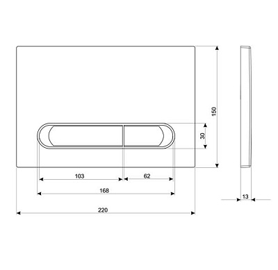 Кнопка смыва Cersanit ESTETICA для LINK PRO/VECTOR/LINK/HI-TEC пластик белый