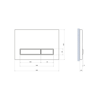 Кнопка смыва Cersanit BLICK для LINK PRO/VECTOR/LINK/HI-TEC пластик черный матовый