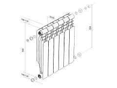 Биметаллический секционный радиатор отопления Royal Thermo Vittoria Super 2.0 500 / 4 секции