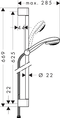 Душевой гарнитур Hansgrohe Crometta 85 2jet Vario Unica C 27763000