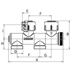 Узел нижнего подключения Flamco FE2 c функцией отсечки, слива и заполнения