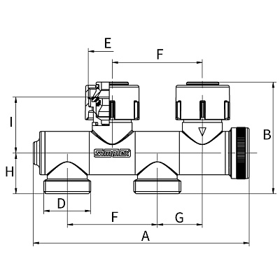 Узел нижнего подключения Flamco FE2 c функцией отсечки, слива и заполнения