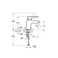 Смеситель для раковины Vitra Solid S, глянцевый хром
