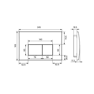 Комплект IDDIS 2 в 1: инсталляция и клавиша смыва, Optima Home, черный