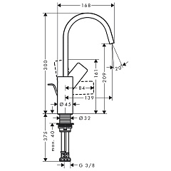 Смеситель для раковины Hansgrohe Vivenis 210, хром