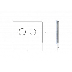 Кнопка смыва Cersanit ACCENTO CIRCLE для AQUA 50 пневматическая пластик черный матовый