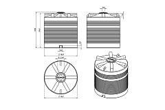 Емкость ЭкоПром КАС 5000 литров ЭВЛ с откидной крышкой