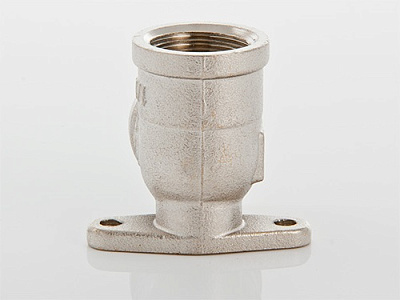 Угольник VALTEC с креплением (водорозетка) внутренняя резьба, 90 градусов, никелированная латунь