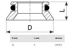 Комплект переходников Viega R 3/4, модель 1096.9, 2 шт.