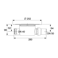 Сифон TECE TECEdrainpoint S DN 50, стандартный, с универсальным фланцем Seal System