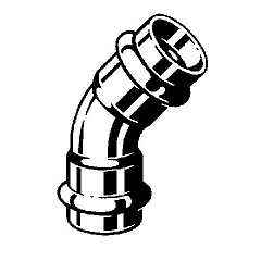 Отвод 45 медный Viega Profipress с SC-Contur d=12 (арт. 292 577)