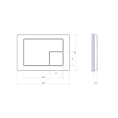 Кнопка смыва Cersanit CORNER, пластик хром глянцевый