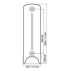 Чугунный радиатор отопления RETROstyle Bohemia 450/220 (без узора) - 1 секция