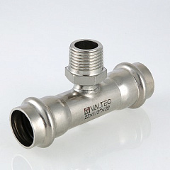 Тройник VALTEC из нержавеющей стали, наружная резьба 54 x 1