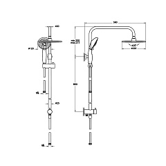 Душевая система Vitra System Rain с тропическим и ручным душем