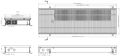 Внутрипольный конвектор с естественной конвекцией Eva K.80.303.900