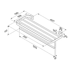 Полка AM.PM Func для полотенец, хром