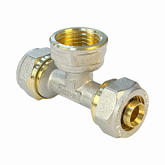 Тройник Valfex для труб PE-RT/Al/PE-RT, обжимной с переходом на ВР 16х1/2х16