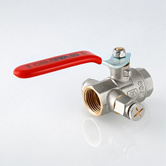 Кран шаровой VALTEC с дренажом и воздухоотводчиком 1/2 ВВ