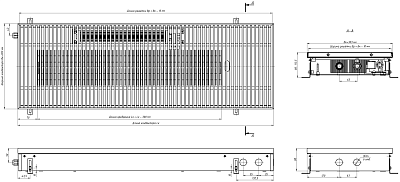 Внутрипольный конвектор с вентилятором Eva KB.80.303.2000