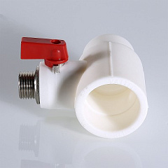 Тройник полипропиленовый коллекторный VALTEC PPR с шаровым краном, 40 мм х 1/2 нар. (конус)