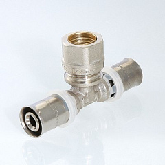 Тройник пресс VALTEC 20x16мм с переходом на обжим 15мм