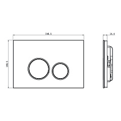 Панель смыва РЕХАУ NOVA ORB GLASS круглые клавиши, закаленное стекло, белый, клавиши и их контур хром, глянец (19102901001)